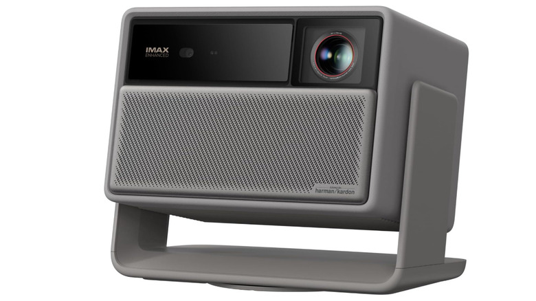 A sleek, silver XGIMI projector unit centered on a white background.