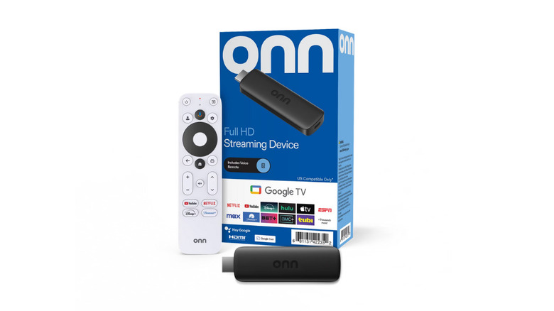 The onn Full HD Streaming Device with its remote control.
