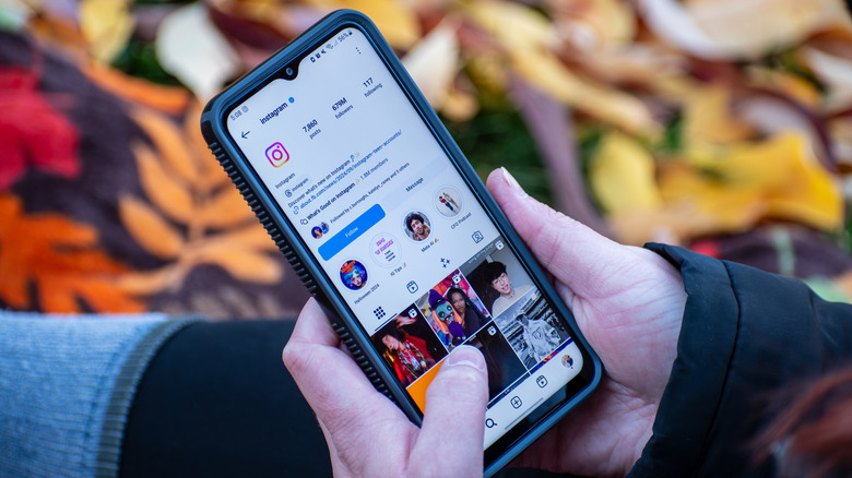 Instagram feed being scrolled on a standard Android smartphone.