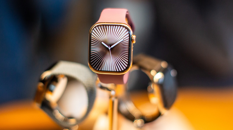 Apple Watch Series 10 on display in a retail setting.