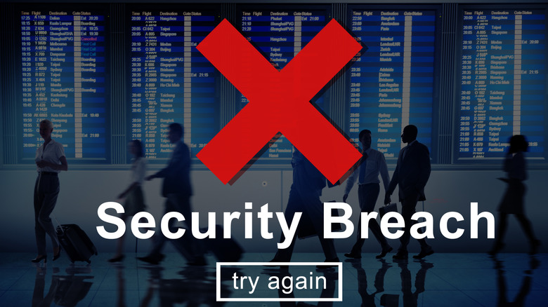 Digital graphic depicting a network security breach or data vulnerability.