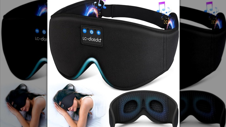 The LC-dolida sleep mask with built-in headphones and contoured eye cups.