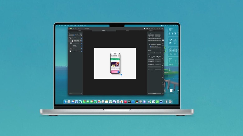 Pixelmator Pro running on a MacBook Pro with a photo being edited.