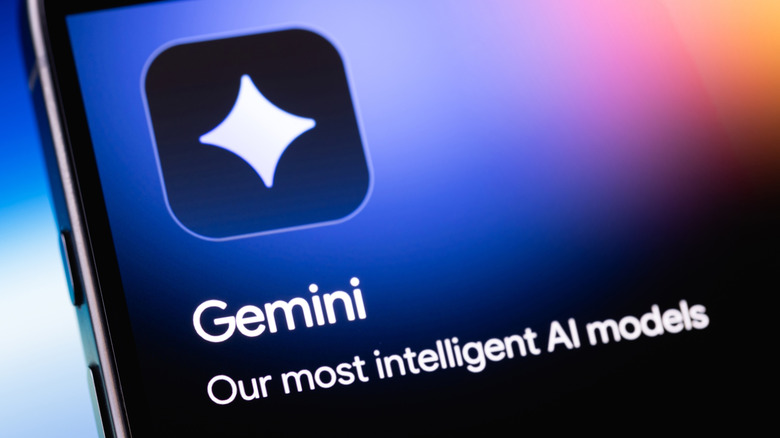A smartphone screen displaying the Google Gemini logo.