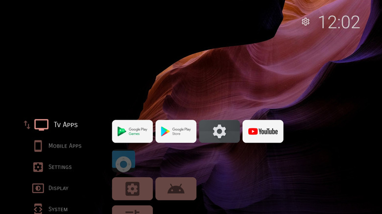 A high-resolution screenshot of the Projectivy Launcher interface on a Google TV screen.