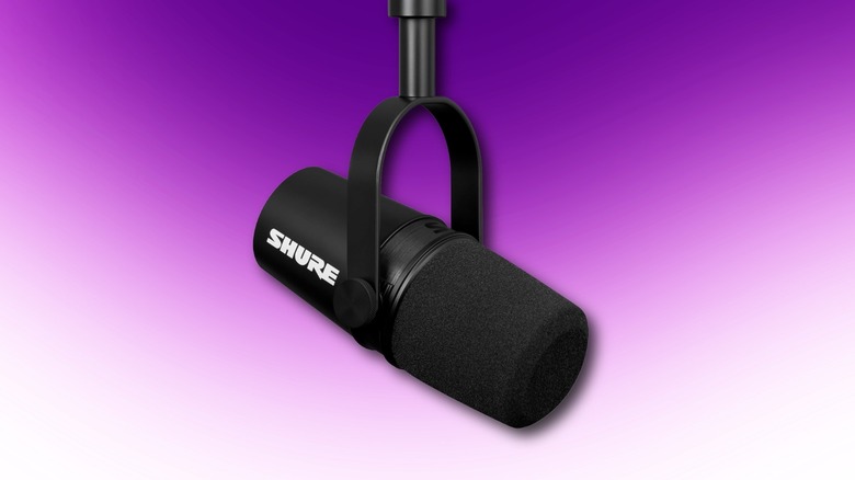 Shure MV7X XLR podcast microphone.