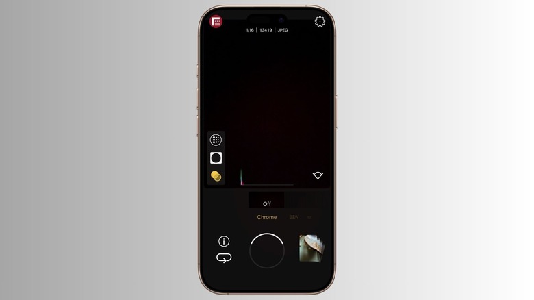 FiLMiC Firstlight app displaying manual shutter and ISO controls.