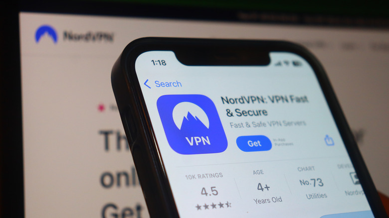 NordVPN app listing displayed on an iPhone screen in the App Store.