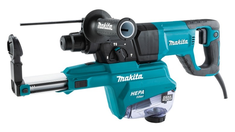 A high-performance Makita rotary hammer tool for heavy construction and masonry.