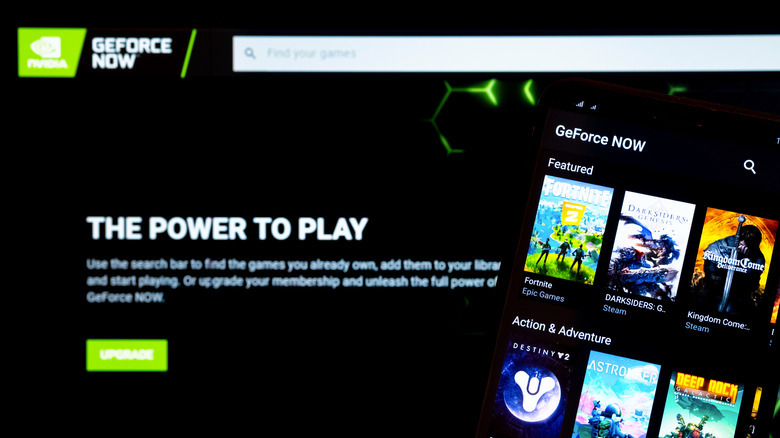 The official landing page for the NVIDIA GeForce Now cloud gaming service.