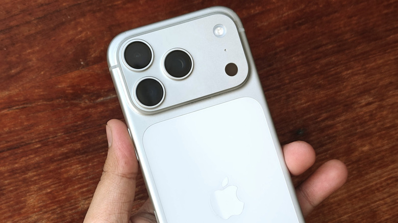 Back of an iPhone 17 Pro illustrating the professional-grade sensors.
