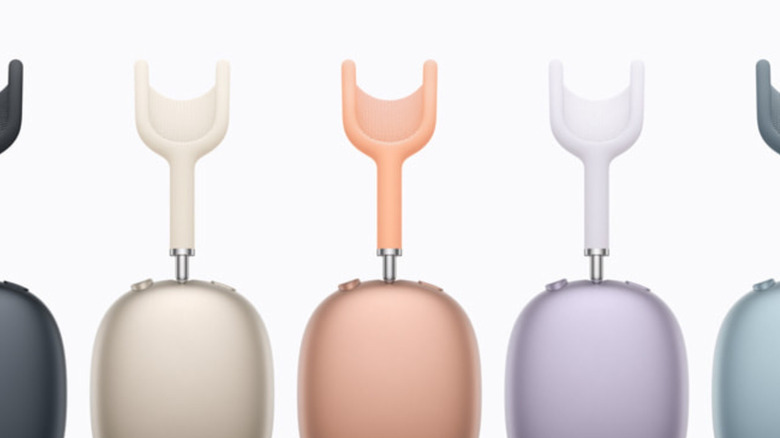 A lineup of Apple AirPods Max 2 in five different color finishes.