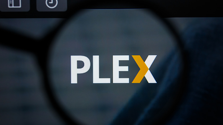 The Plex logo shown on a high-definition television.