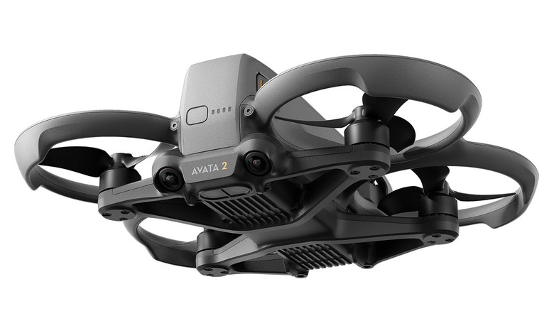Bottom view of the DJI Avata 2 showing sensors and propeller guards