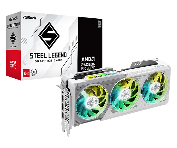 Radeon RX 9070 Steel Legend 16GB OC graphics card