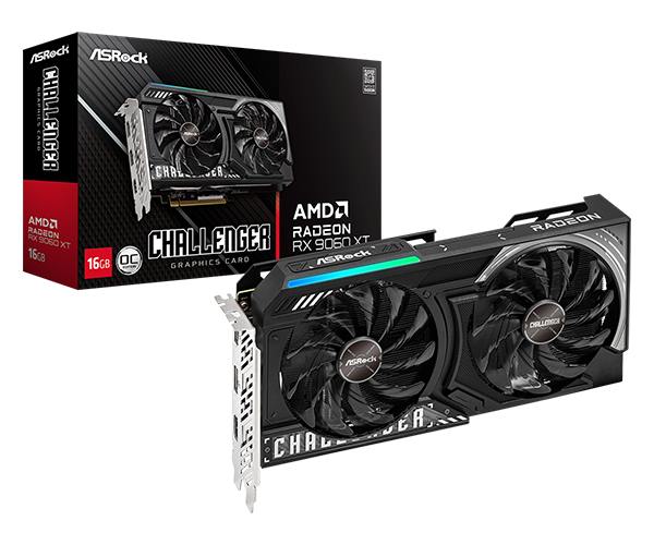 Radeon RX 9060 XT Challenger 16GB OC graphics card