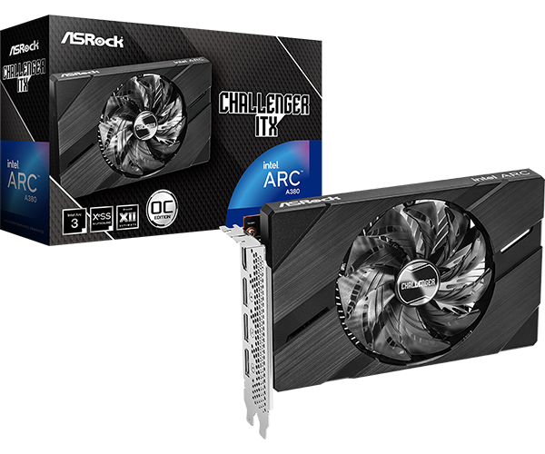 Intel Arc A380 Challenger ITX 6GB OC graphics card