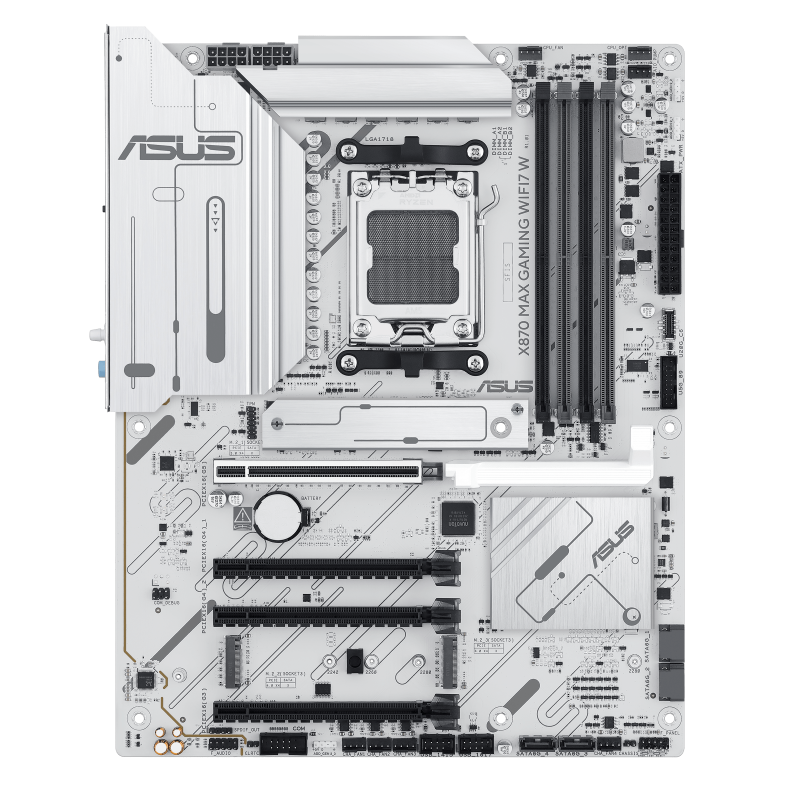 White ASUS X870 MAX Gaming WiFi7 W motherboard