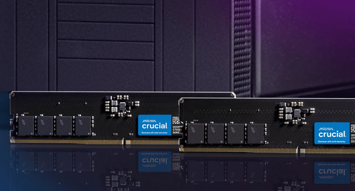 Crucial DDR5 desktop memory in a PC