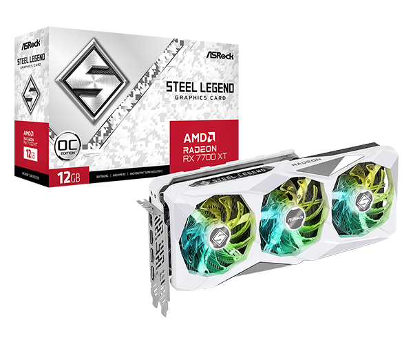 Radeon RX 7700 XT Steel Legend 12GB OC graphics card