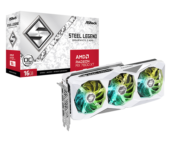 Radeon RX 7800 XT Steel Legend 16GB OC graphics card